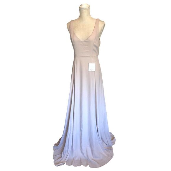Show Me Your Mumu Jenn Maxi Dress in Soft Beige Chiffon - Picture 1 of 14